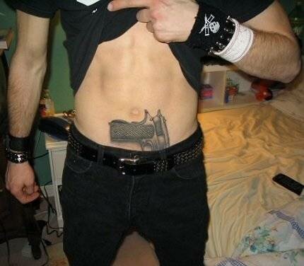 bad ass tattoo. Pistol Badass Tattoo
